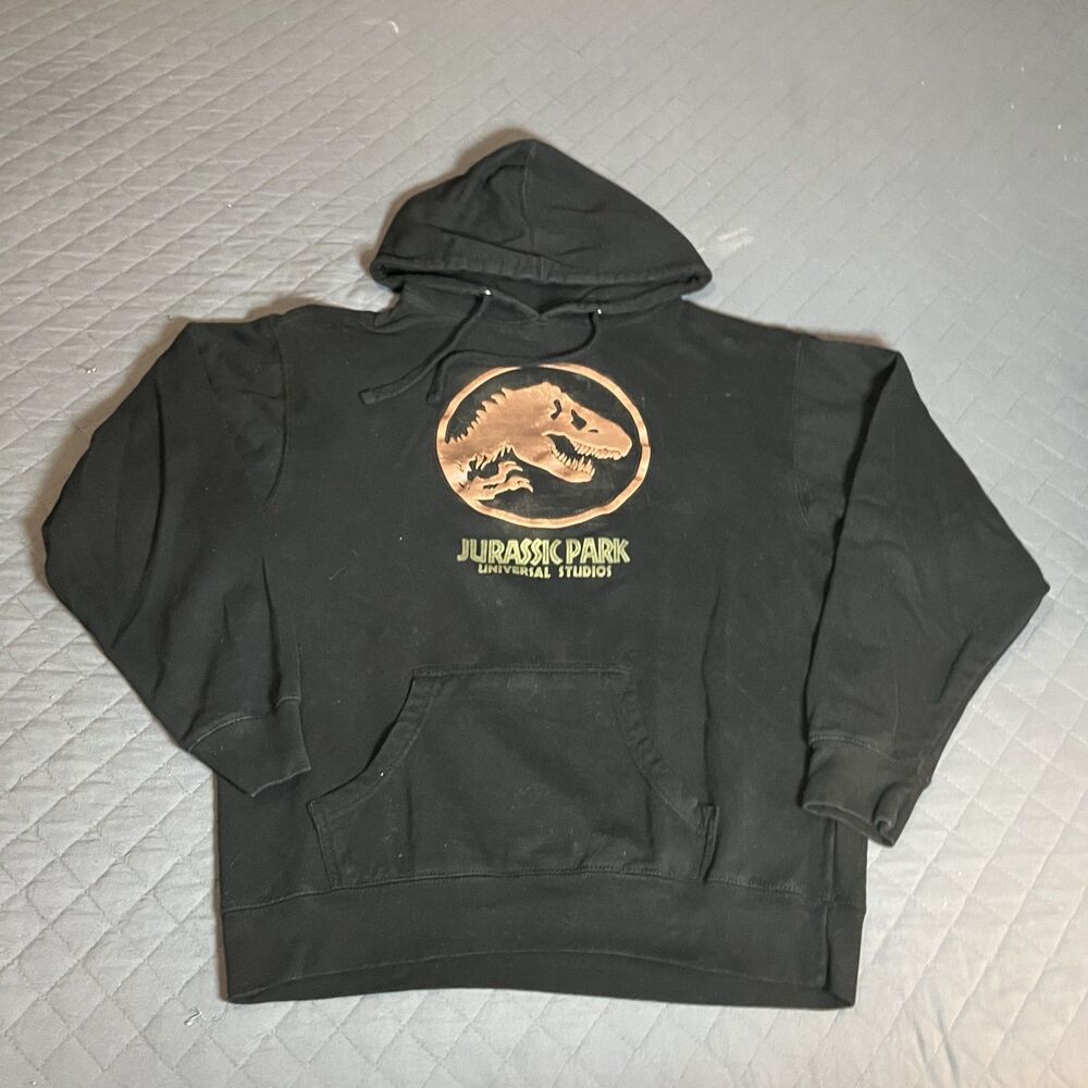 Jurassic Park Universal Studios Hoodie Sweatshirt‎ Pullover Black Men No Size